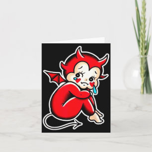 Kewpie Baby Djävul Gråter Sorglig Demon Kort