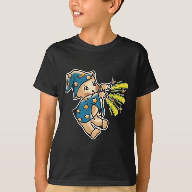 Kewpie Baby-guiden Traditionell tatuering Flash T Shirt (Framsida)