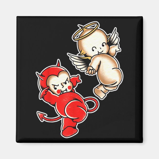 Kewpie-barn djävelsängel keruber  magnet (Framsidan)
