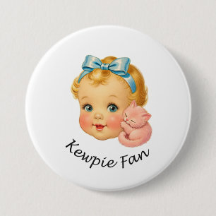 Kewpie Fläkt Docka Märke Knapp