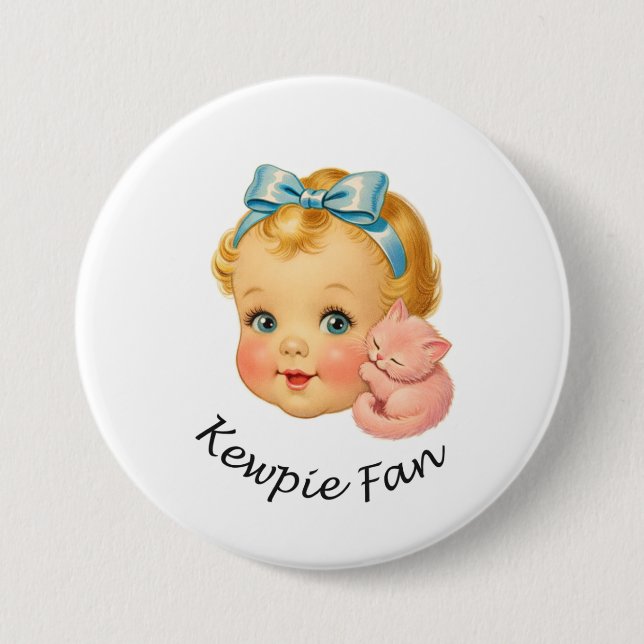 Kewpie Fläkt Docka Märke Knapp (Framsida)
