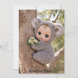 Kewpie Fläkt Koala Baby Brevkort Inbjudningar