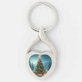 Key holder twisted heart silverfärgad nyckelring