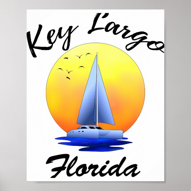 Key Largo Florida Keys Segling Poster (Framsidan)