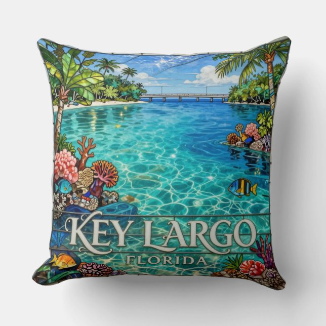 Key Largo Florida Sjölandskap 🐠 Kudde (Framsida)