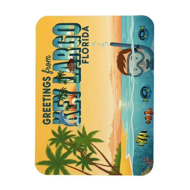 Key Largo Florida – Tropisk Semester Magnet (Vertikal)