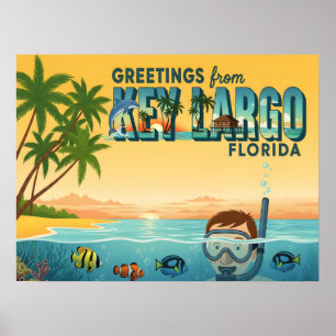 Key Largo Florida – Tropisk Semester Poster