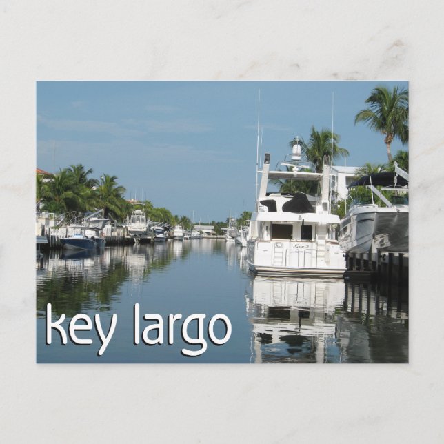 Key Largo scen med båtar Vykort (Framsida)