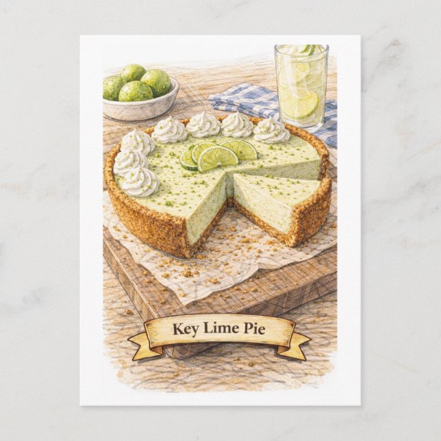 Key Lime Paj (Amerikansk matserie) Vykort (Framsida)