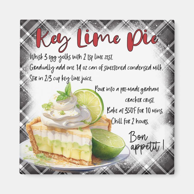 Key Lime Pie Recipe Magnet (Framsidan)