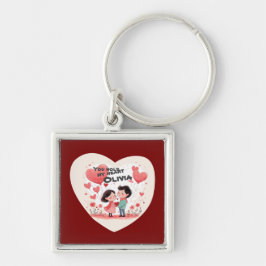  Key Rings Fyrkantig Silverfärgad Nyckelring