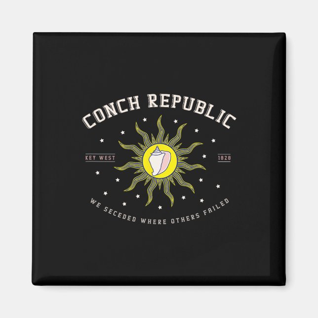 Key West Conch Republic Florida Scu Fiske Present  Magnet (Framsidan)
