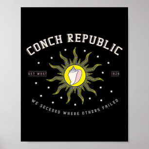 Key West Conch Republic Florida Scuby Fiskepresent Poster