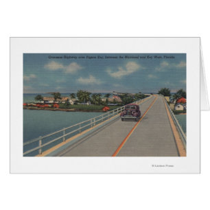 Key West FL - huvudväg mellan fastlandet & nyckla Hälsningskort
