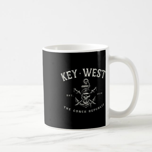 Key West Fl Rebel Pirate Båt Scuby Fiske Utrustnin Kaffemugg (Höger)