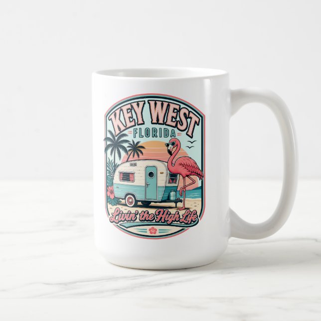 Key West Flamingo Camper Florida Keys Lifestyle Kaffemugg (Höger)