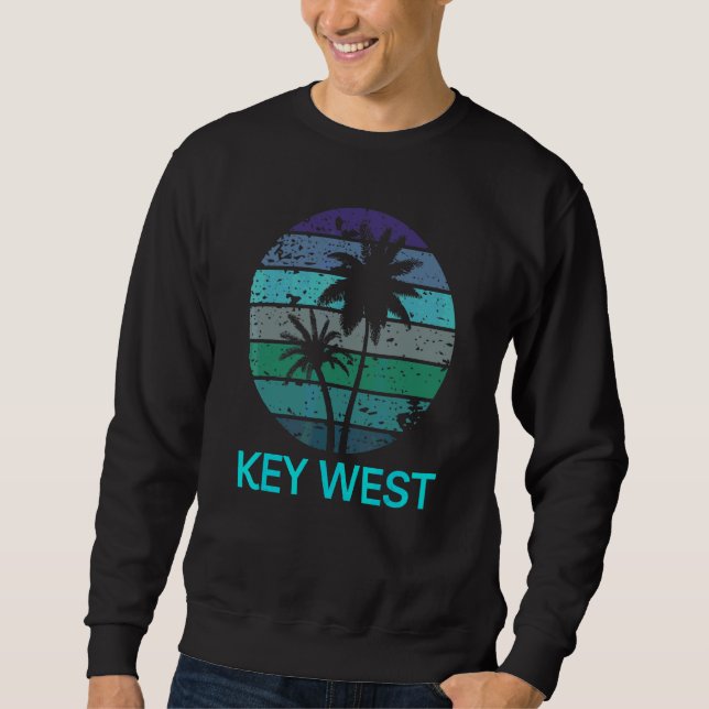 Key West Florida Familjesemester Resor Strand Lång Ärmad Tröja (Framsida)