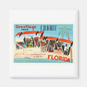 Key West Florida FL gammal vintage resorsouvenir Magnet