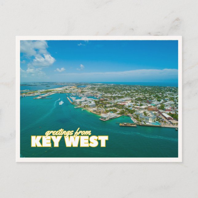 Key West Florida Flygbild Strand Resa Vykort (Framsida)
