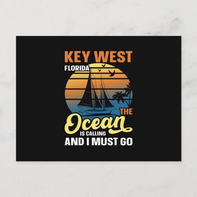 Key West florida havet kallar och jag måste Vykort (Framsida)