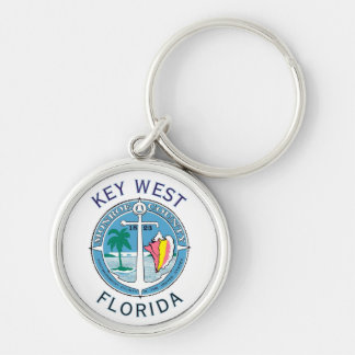 Key West - Florida Keys Rund Silverfärgad Nyckelring