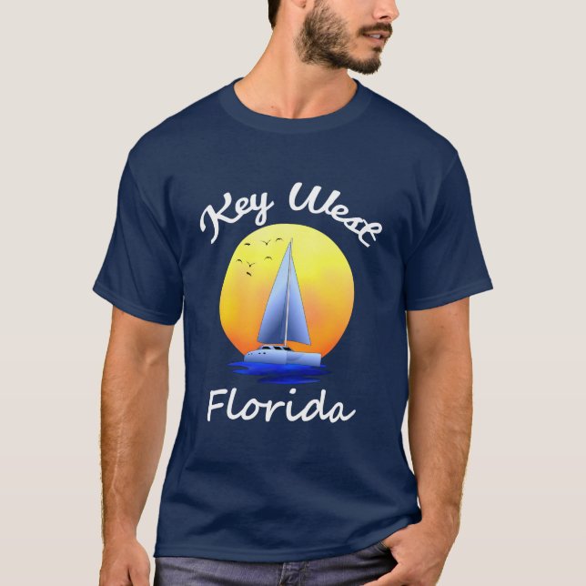 Key West Florida Keys Segling T Shirt (Framsida)