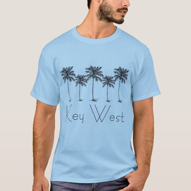 Key West Florida Kokospalmskogar Tee Shirt (Framsida)
