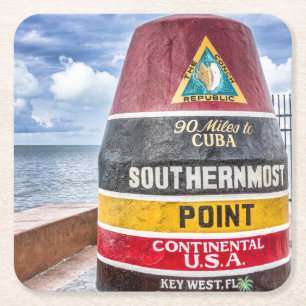Key West Florida kustfartyg Underlägg Papper Kvadrat