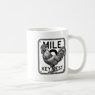 Key West Florida Kyckling Retro Mile 0 Tupp Mile Kaffemugg