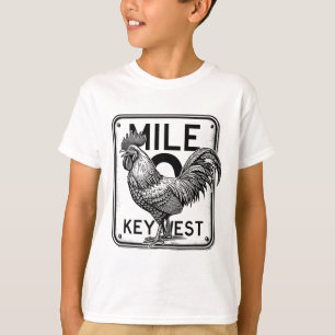 Key West Florida Kyckling Retro Mile 0 Tupp Mile T Shirt