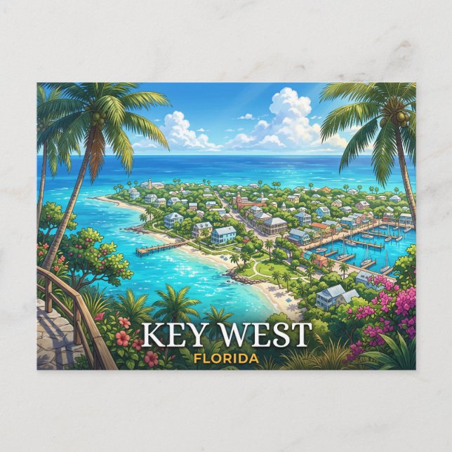 Key West Florida Resa Vykort (Framsida)
