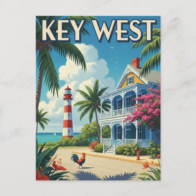 Key West Florida Resa Vykort (Framsida)