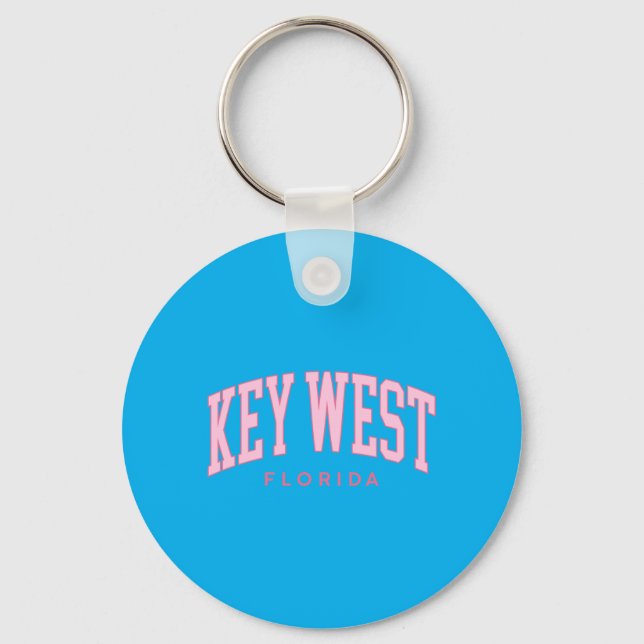 Key West Florida Retro Preppy Throwback nk Tjejer Nyckelring (Framsida)