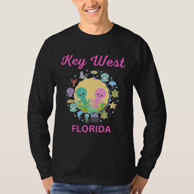 Key West Florida Sea Animals T Shirt (Framsida)