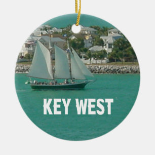 Key West Florida segelbåt Julgransprydnad Keramik
