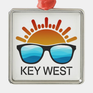 Key West Florida Solglasögon Julgransprydnad Metall