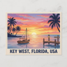 Key West Florida Solnedgång Reseskylt