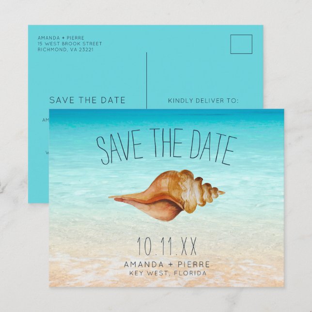 Key West Florida Strandbröllop Meddelande Vykort (Fram/baksida)