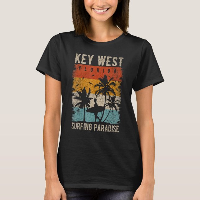 Key West Florida Surfar Key West T Shirt (Framsida)