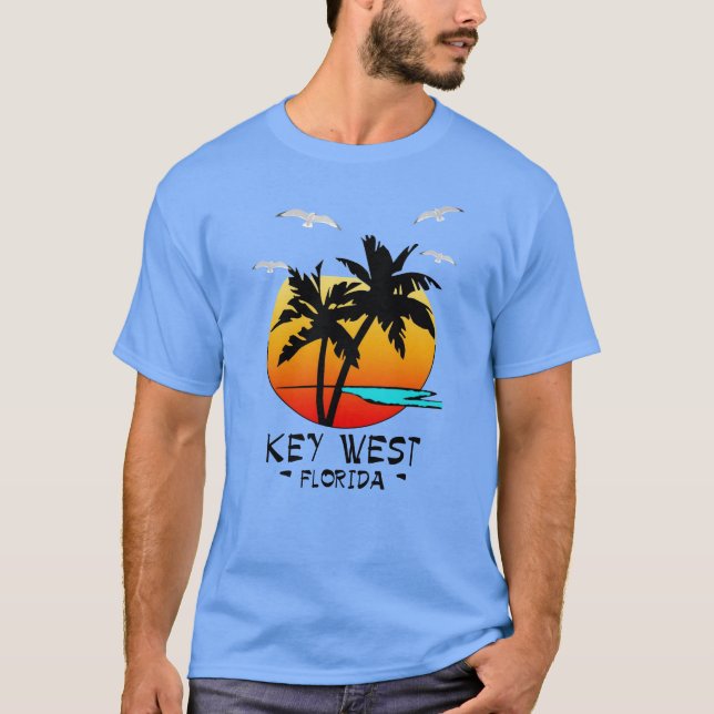 KEY WEST FLORIDA TROPISK DESTINATION T-SHIRT (Framsida)