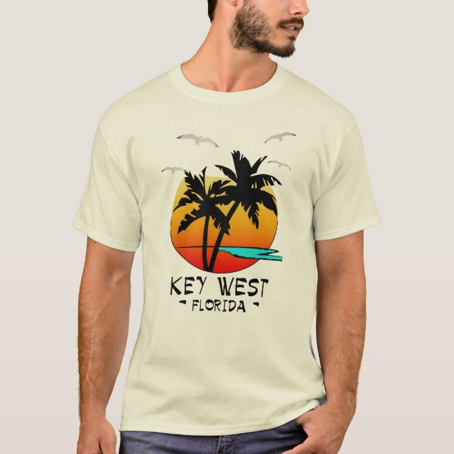 KEY WEST FLORIDA TROPISK DESTINATION T-SHIRT (Framsida)