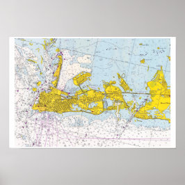 Key West, Florida vintage nautisk karta Poster
