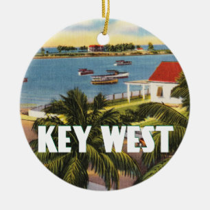 Key West Florida vintageplats Julgransprydnad Keramik