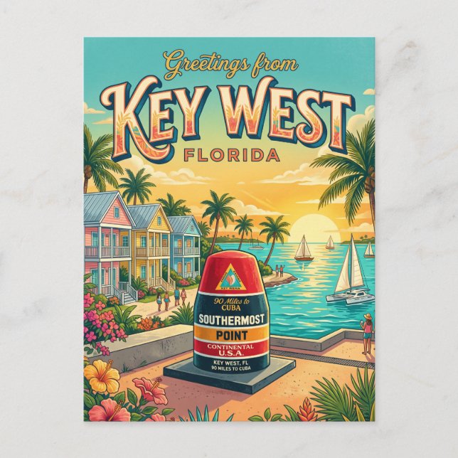 Key West Florida Vykort (Framsida)
