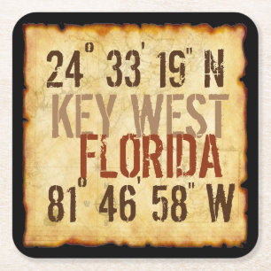Key West frihetkustfartyg Underlägg Papper Kvadrat