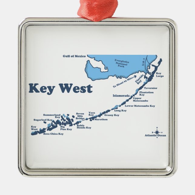 Key West. Julgransprydnad Metall (Framsidan)