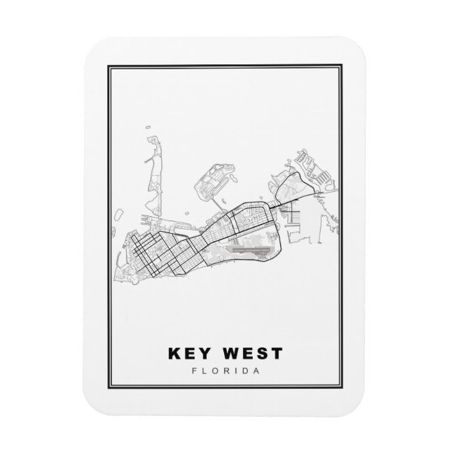 Key West-karta Magnet (Vertikal)