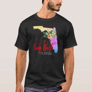 Key West Karta Matchande Semester Familj Flickor r T Shirt