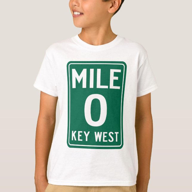 Key West Mile 0, Florida USA T Shirt (Framsida)