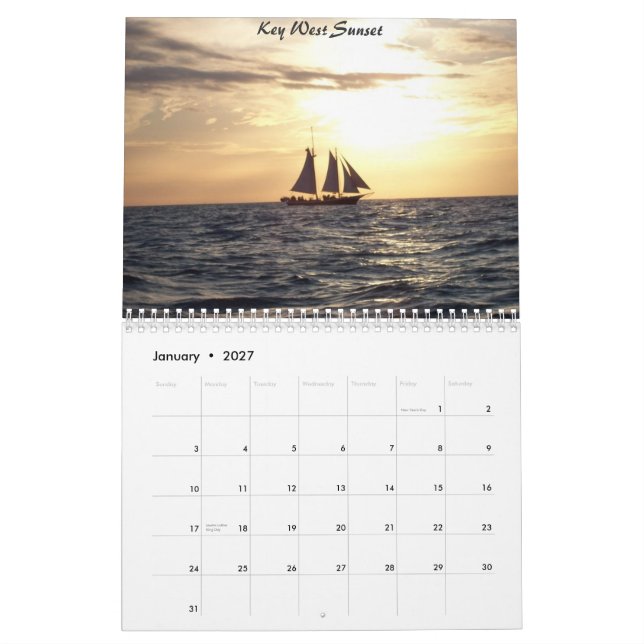 Key West & nyckel- Largo Kalender (Jan 2027)